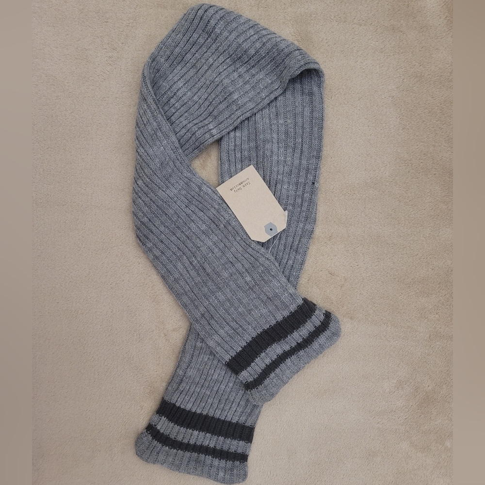 Zara Baby Grey/Dark Grey Stripes Scarf Size XS NWT